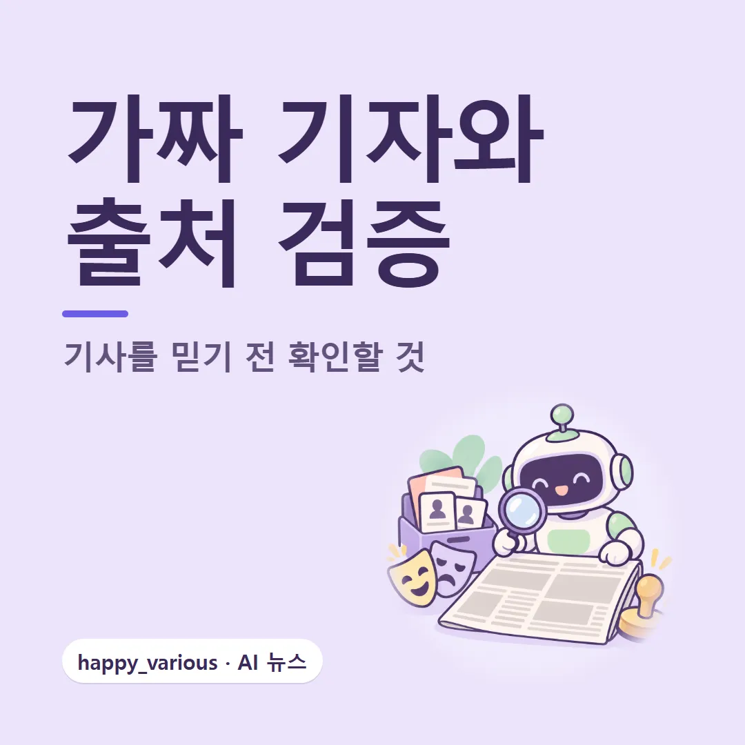 OpenAI 영향력 작전 차단 — 기사를 믿기 전 출처 확인 (캐릭터는 GPT 이미지 생성)