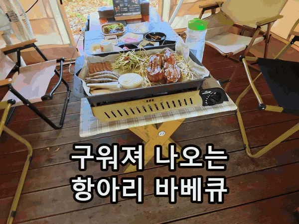 焼き上がったバーベキューの盛り合わせを映した短い動画（GIF）