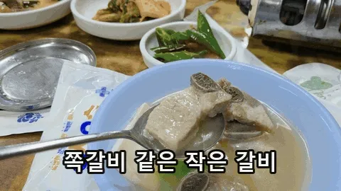 A piece of rib scooped up on a spoon (GIF)