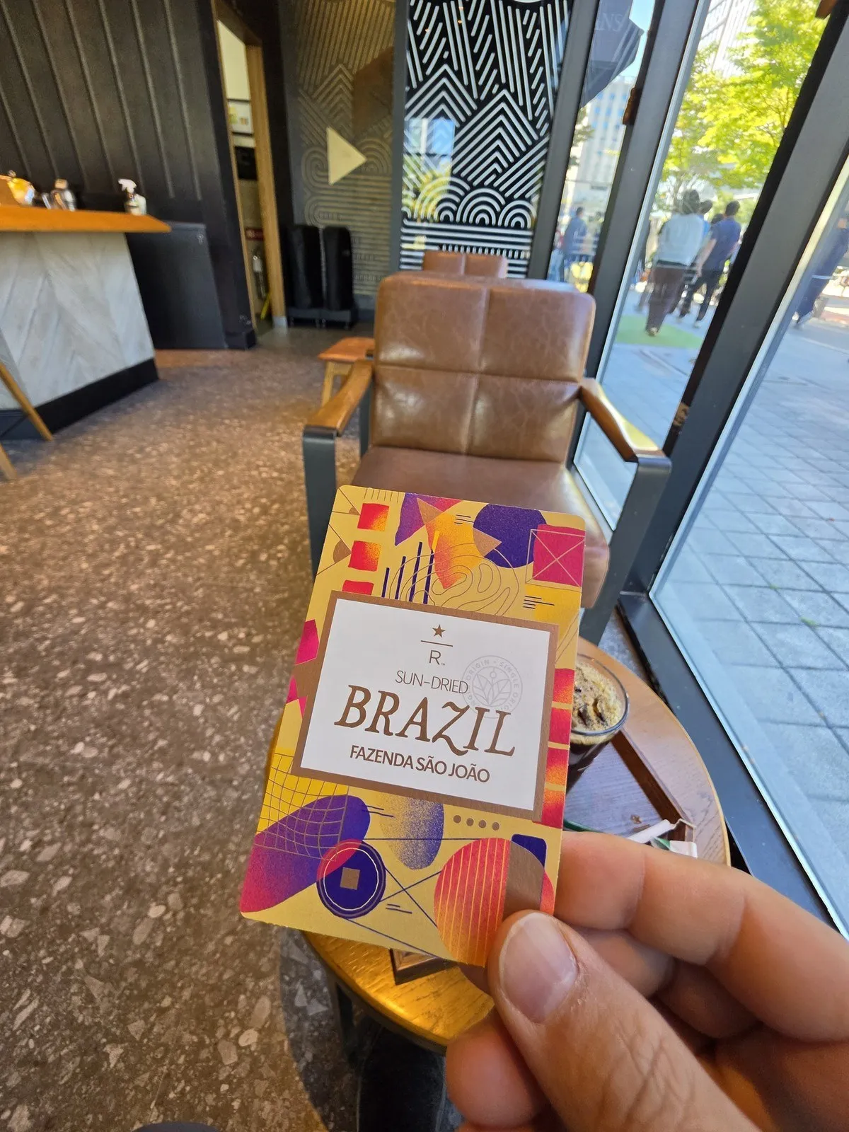 원두 카드 앞면 — SUN-DRIED BRAZIL FAZENDA SÃO JOÃO