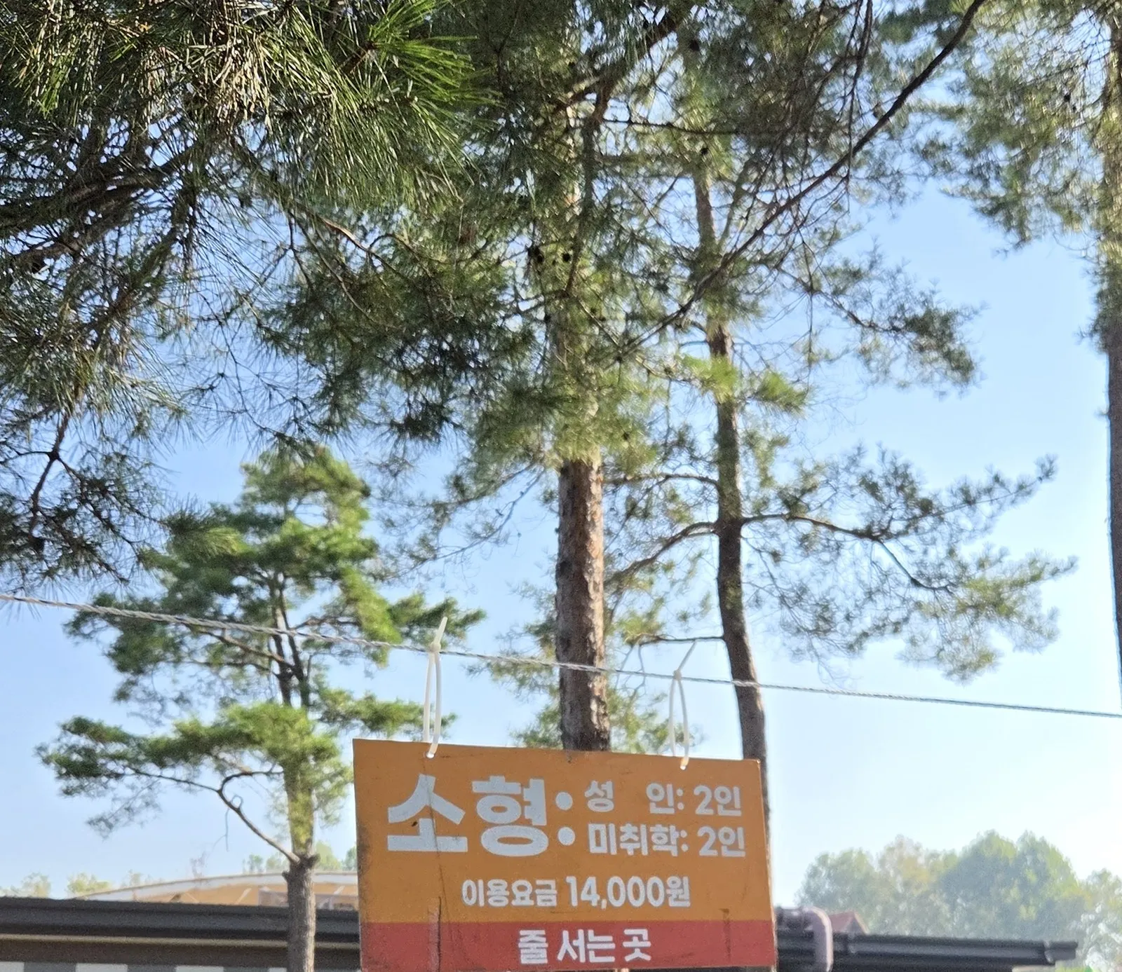 小型の列・大人2人・未就学児2人、利用料金14,000ウォン