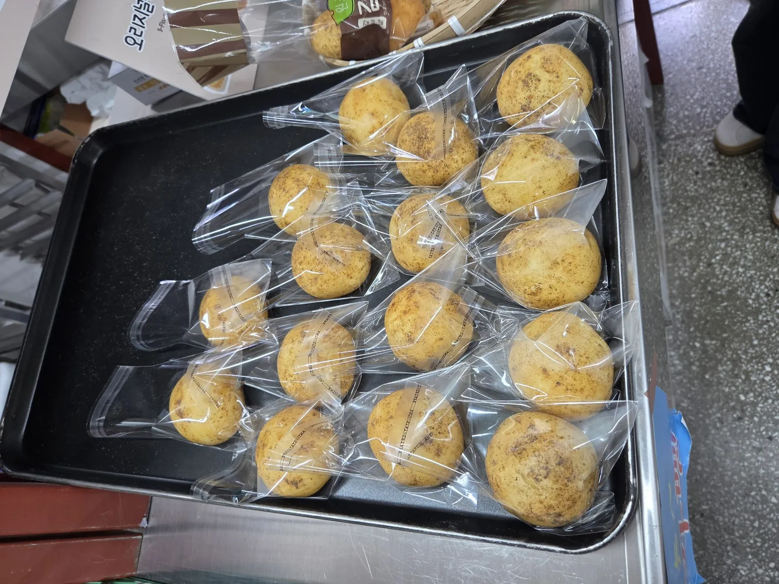 Individually wrapped potato bread