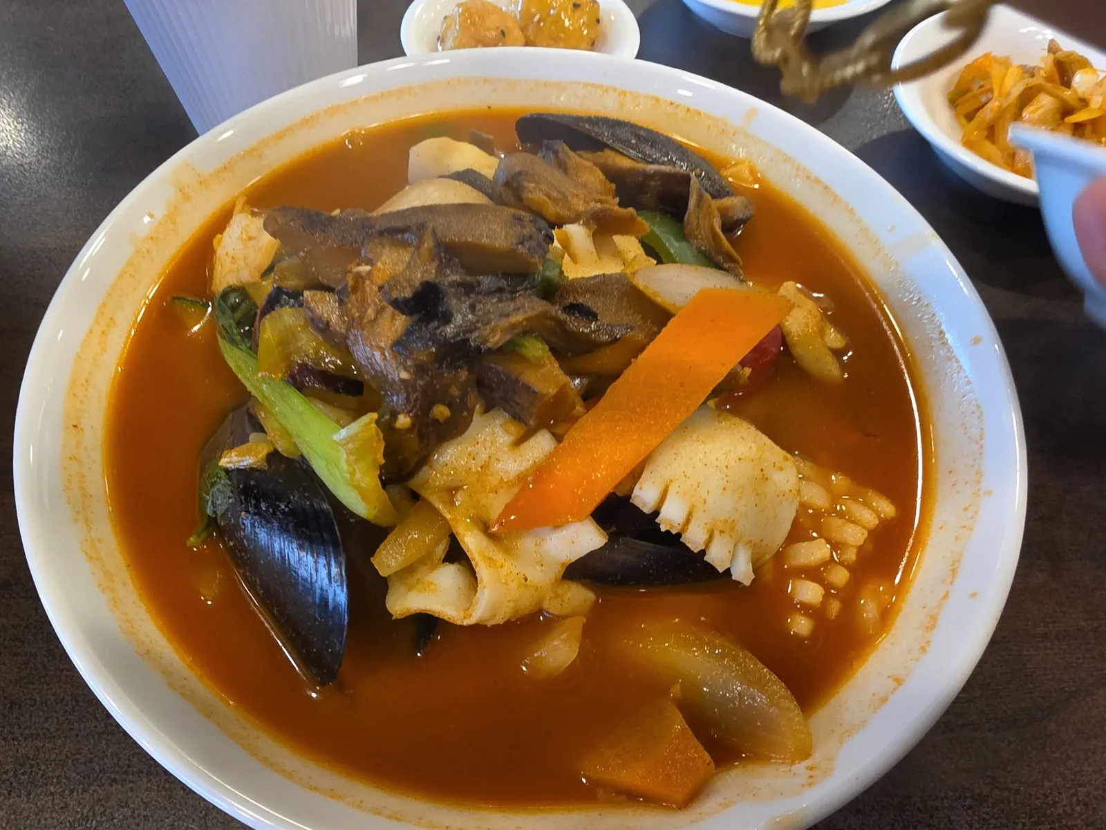 Neungi mushroom seafood jjamppong — packed with mushrooms and seafood