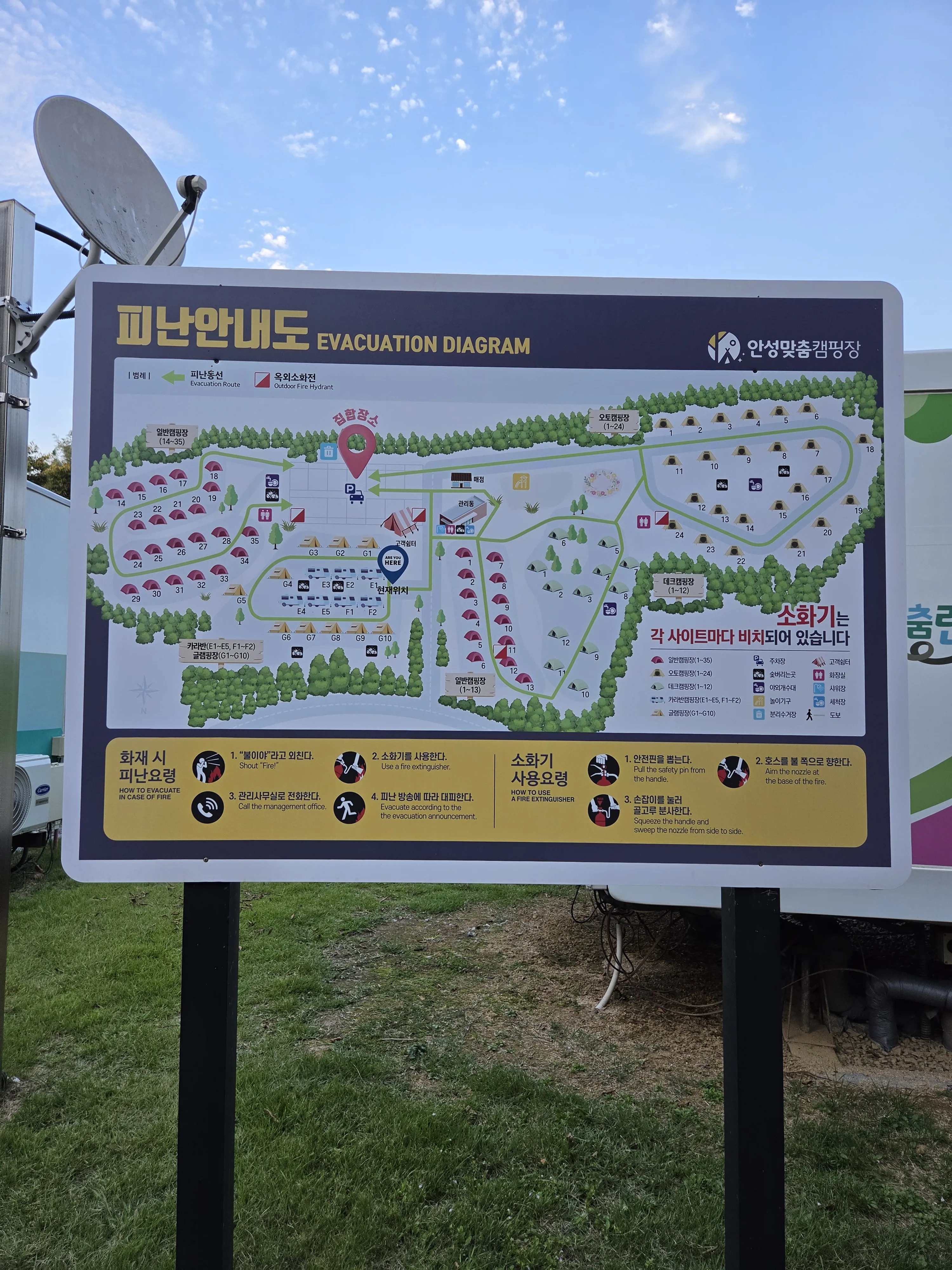 The on-site diagram showing areas and shared facilities